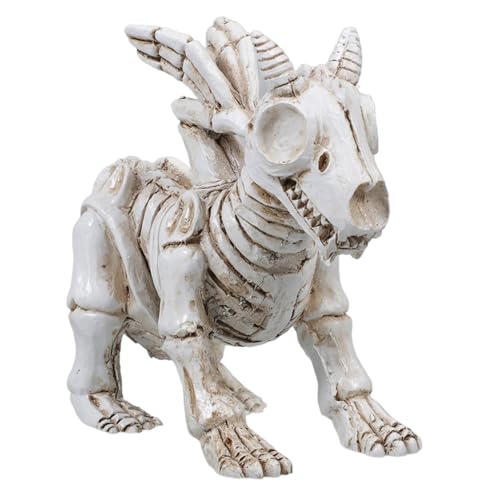 Alipis Halloween Skelett Hund Statue Außen Yard Dekoration Realistische Harz Halloween Dekoration Für Garten von Alipis