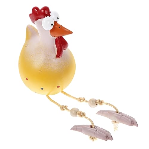 Alipis Kreative Hühnerfigur Aus Resin Deko Huhn Statue Für Den Innenbereich Einzigartiges Wohnaccessoire Für Schreibtisch Und Heimdekoration Gelbes Huhn von Alipis