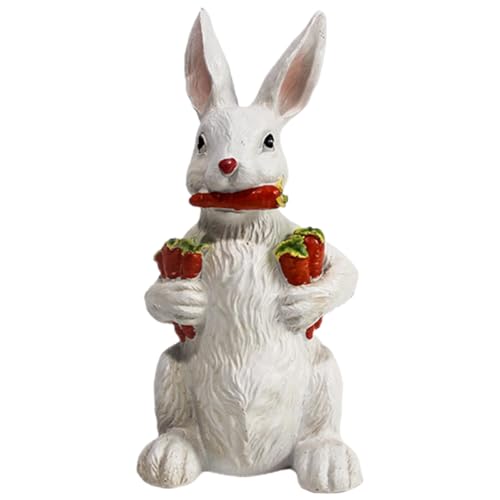 Alipis Kaninchen-verzierung Kaninchen-skulptur Figuren Hase Outdoor- Statue Ostern-Kaninchen-Ornament Kaninchen- Kaninchenfiguren Gartendekoration Harz von Alipis