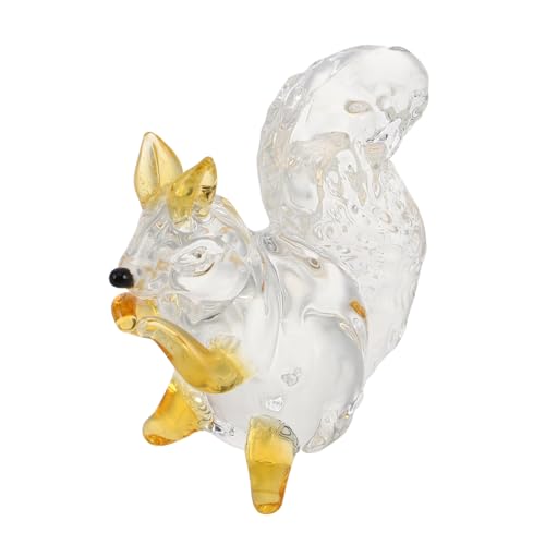 Alipis Kristalleichhörnchen Basteln Bastelset Eichhörnchen-gartenstatue Tierfiguren Aus Kristall Kristallkrähenstuae Kristalltier Eichhörnchen-Statue Kristall-segen-tischdekoration Yellow von Alipis