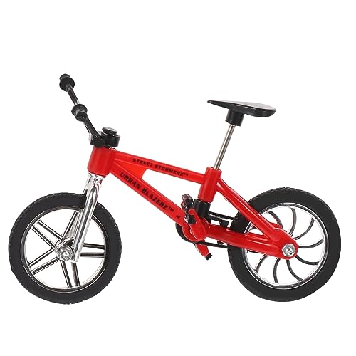 Alipis Kuchendekoration Spielzeug schreibtischdeko toy Fahrrad Junge Geburtstagstorte Topper Modelle Fahrräder Mini-Modell Kuchendeckel Geburtstagskuchen schmücken Puppe Zylinder Kind rot von Alipis