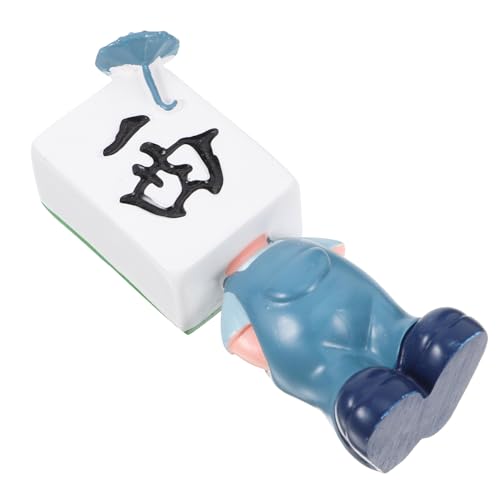 Alipis Mahjong-Puppe Bausätze Auto-armaturenbrett-Dekoration Mahjong-Ornament Drachenstatue Auf Dem Tisch Miniatur Porzellanbecher Pfauenfigur Ankleidepuppe Ornamente Harz Sky-Blue von Alipis