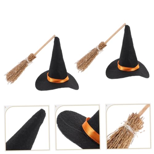 Alipis Mini Hexenhüte und Besen Kreatives Halloween Deko Set aus Filz und Handgewebtem Besen Wiederverwendbar für DIY Bastelprojekte Partydeko und Kleine Räume Alipis Mini Hexenhüte und Besen Kreatives Halloween Deko Set aus Filz und Handgewebtem Besen Wiederverwendbar für DIY Bastelprojekte Partydeko und Kleine Räume von Alipis