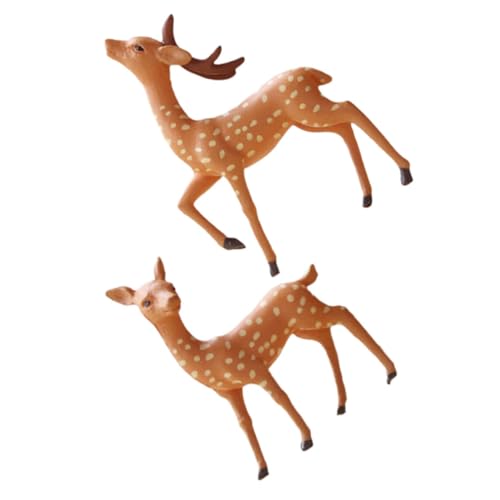 Alipis Mini Hirsch Figuren Dekorative Tierfiguren Für Micro Landschaften Gartenornamente DIY Wald Szenen Kleine Deko Für Innen Und Außenbereiche von Alipis