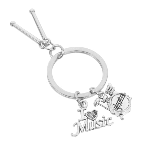 Alipis Musik Schlüsselanhänger Kette Musik Vintage Schlüsselanhänger Schlagzeuger Schlüsselanhänger Musik-charm-schlüsselanhänger Musikerschmuck Halter Musik Schmuck Silver Zinklegierung von Alipis