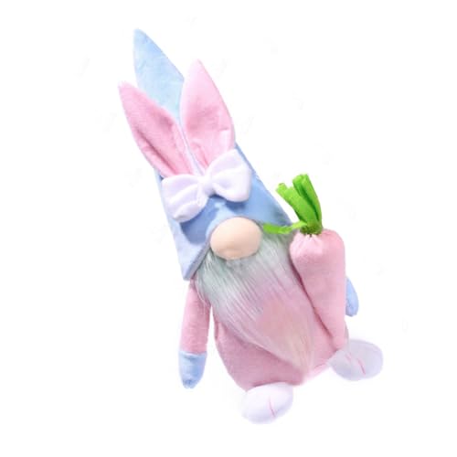 Alipis Osterpuppe Meerschweinchen Plüsch Hasenkostüm Osterkuchen Mini Kaninchen Zwerggartenstatuen Gewichtete Kuscheltiere Hase Wandkunst Osterhase Osterzwergpuppen Stoff Rosa von Alipis