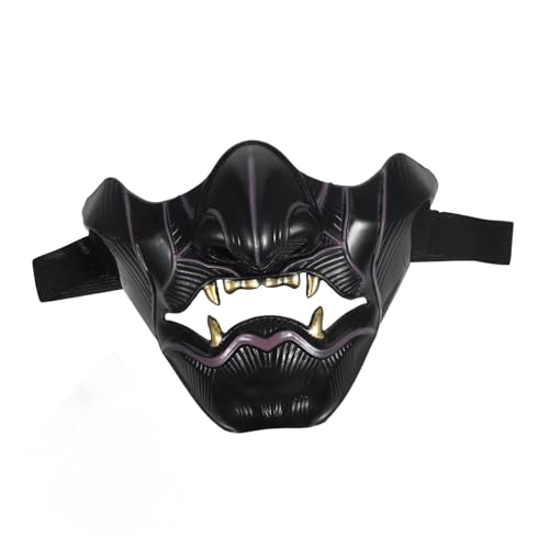 Alipis Prajna Halbmaske Japanische Cosplay-party-maske Masken Cosplay Helm Halloween Maske Requisiten Samurai- Oni- Halbmaske Halloween Hanna B? Erwachsener Dekorationen Plastik Fräulein von Alipis