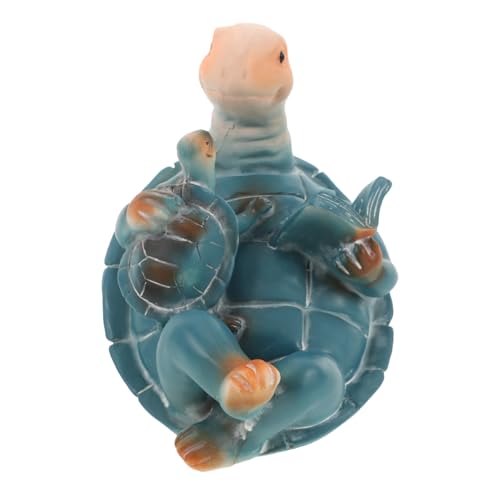 Alipis Schildkrötenverzierung Badezimmerdekoration Mit Meeresschildkröten Kleine Aquariumdekorationen Schildkrötenstatue Yoga-Figuren Sonnenschildkröte Dekorative Schildkröte Blue Harz von Alipis