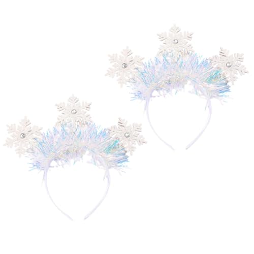 Alipis Schneeflocken-Stirnbänder Weihnachtskopf-Boppers Glitzernde Weiße Schneeflocken-Haarbänder Haar-Accessoires Für Weihnachten Cosplay-Party von Alipis