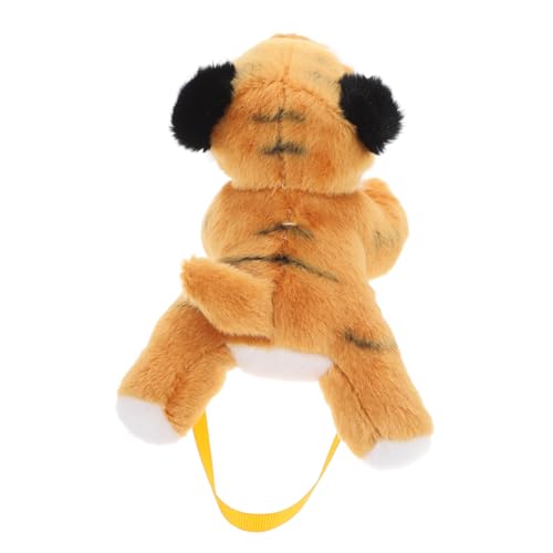 Alipis Schulterständer Schultertiger Tiermuster Spaß Stofftier für Spielzeugtiger Tiermotiv Stofftiere Puppe Stofftierplüsch Mini-Tigerpuppe Plüschtiere Magnet Orange von Alipis