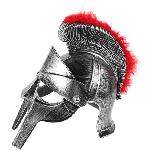 Alipis -hut C-ruader-kostüm Griechischer Spartanischer Helm Römischer Soldat-kostümhelm Gladiator-helm Halloween Ritter Cosplay Helm Halloween-party-cosplay-helm Silver Plastik von Alipis