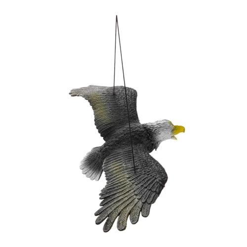 Alipis künstlicher Adler Vogelscheuche Garten hängende Kunst Fliegender Vogelfalke Adlerfigur Falkenornament realistische Krähenstatue Adler Stofftier falsche Eule PVC Dark Grey von Alipis