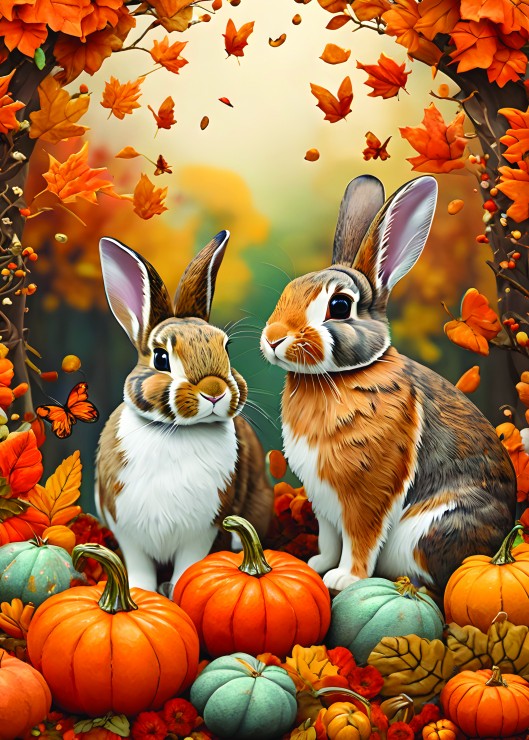 Alipson Puzzle Autumn Bunnies 500 Teile Puzzle Alipson-Puzzle-50126 von Alipson Puzzle