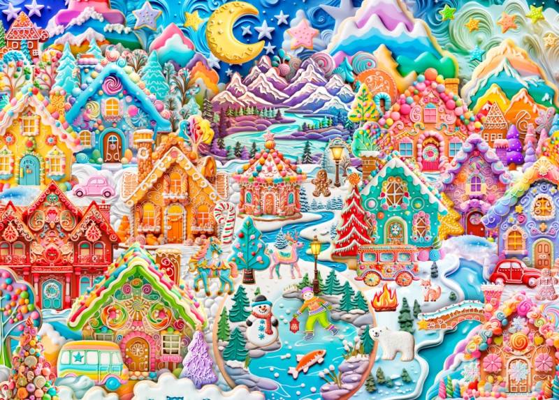 Alipson Puzzle Colorful Cookietown Night 1500 Teile Puzzle Alipson-Puzzle-50137 von Alipson Puzzle