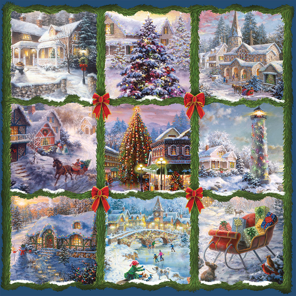 Alipson Puzzle Neun Weihnachtsaufnäher 1000 Teile Puzzle Alipson-Puzzle-50056 von Alipson Puzzle