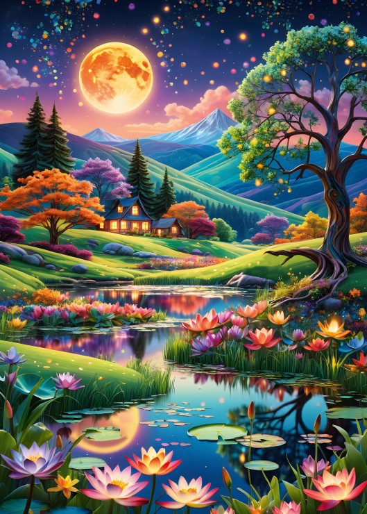 Alipson Puzzle Nuit de Pleine Lune 500 Teile Puzzle Alipson-Puzzle-F-50172 von Alipson Puzzle