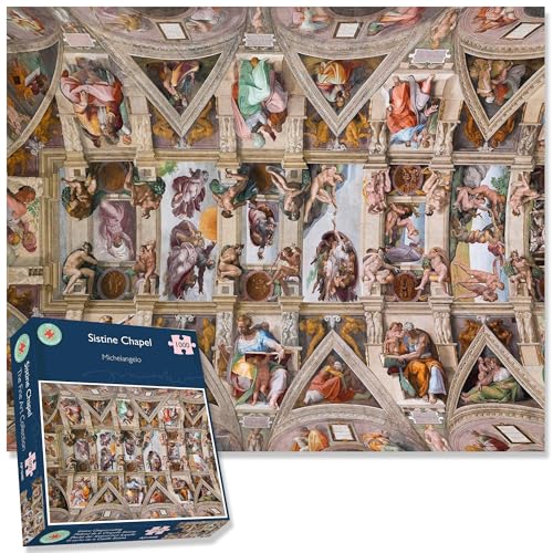 1000-teilige Puzzle - Die Decke der Sixtinischen Kapelle von Michelangelo - Alle Puzzle, Schwierige Puzzle für Erwachsene 66cm x 50cm, Künstlersammlung, Kunstwerke von All Jigsaw Puzzles