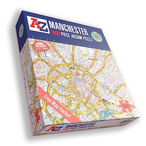 A bis Z Karte von Manchester Puzzle für Erwachsene – 1000-teiliges Puzzle Geschenk – Kartenpuzzle, Kartengeschenk von All Jigsaw Puzzles