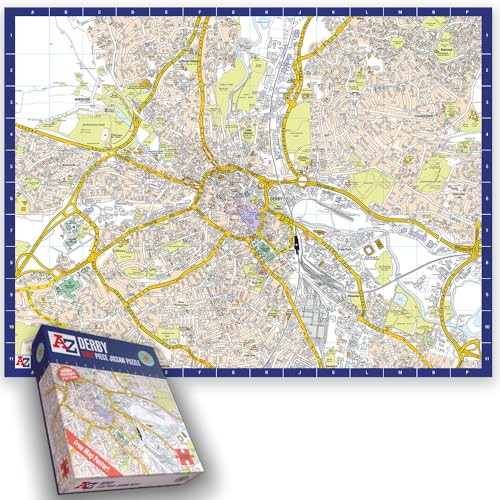 A bis Z Map of Derby Puzzle für Erwachsene – 1000 Teile Puzzle Geschenk – Karte Puzzles, Karte Geschenk von All Jigsaw Puzzles