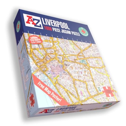 Karte von Liverpool von A bis Z für Erwachsene – 1000-teiliges Puzzle-Geschenk – Karten-Puzzles, Karten-Geschenk von All Jigsaw Puzzles