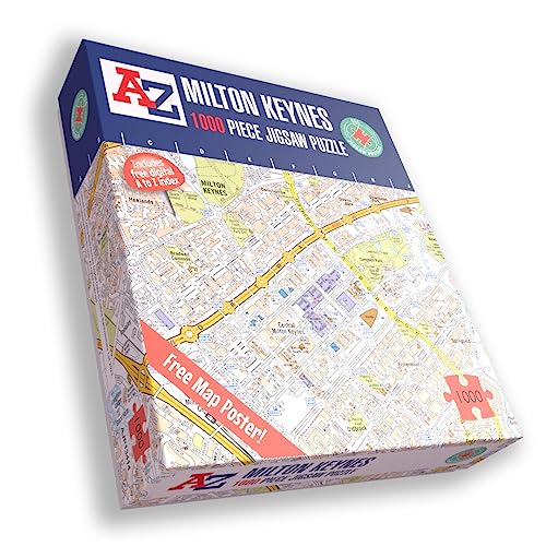 A to Z Map of Milton Keynes Puzzle für Erwachsene – 1000 Teile Puzzle Geschenk – Karte Puzzles, Karte Geschenk von All Jigsaw Puzzles