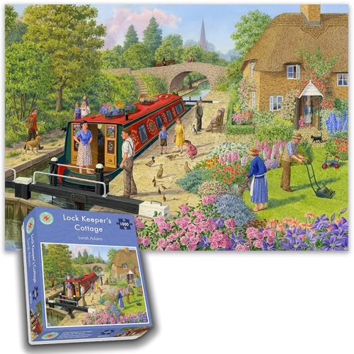 All Jigsaw Puzzles AJP10219 Pferd Lock Keeper's Cottage – Sarah Adams Puzzle mit 1000 Teilen von All Jigsaw Puzzles