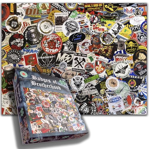 Badges of Brotherhood 1000 Teile Puzzle - Motorrad Club Embleme für Biker und Motorrad-Enthusiasten von All Jigsaw Puzzles