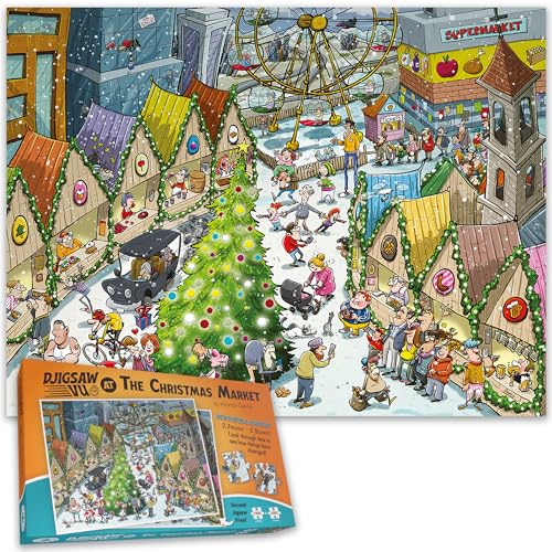 DJigsaw Vu Christmas Puzzle Set - 2X 1000 Teile Festliche Puzzles mit einem zeitreisenden Twist! von All Jigsaw Puzzles