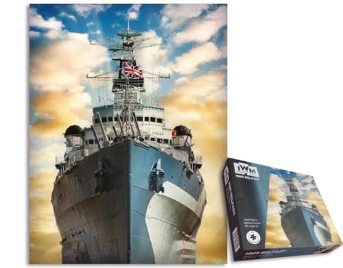 1000-teiliges Puzzle Imperial War Museums HMS Belfast Royal Navy überlebendes Kriegsschiff aus dem 2. Weltkrieg für Erwachsene, Größe 66 cm x 50 cm von All Jigsaw Puzzles