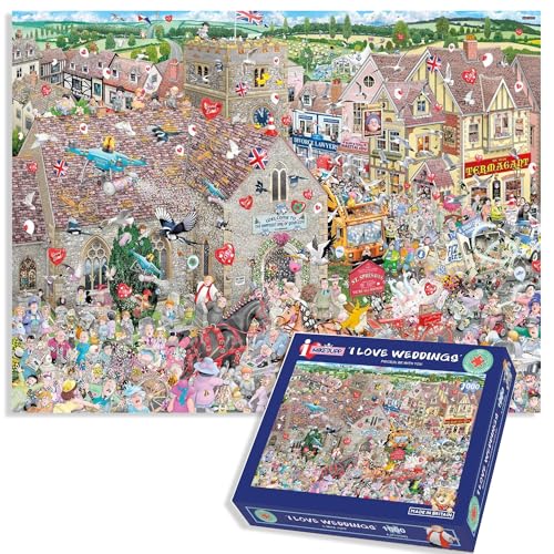 Mike Jupp Puzzles – I Love Weddings – 1000-teiliges Puzzle für Erwachsene | Hergestellt in Großbritannien | 66cm x 50cm von All Jigsaw Puzzles