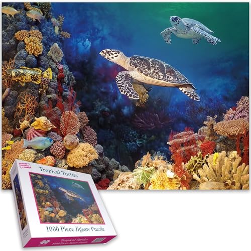 Tropische Schildkröten 1000 Teile Puzzle - Lebendiges Ozean-Abenteuer mit Schildkröten & Korallenriff für Meereslebewesen & Puzzle-Liebhaber von All Jigsaw Puzzles