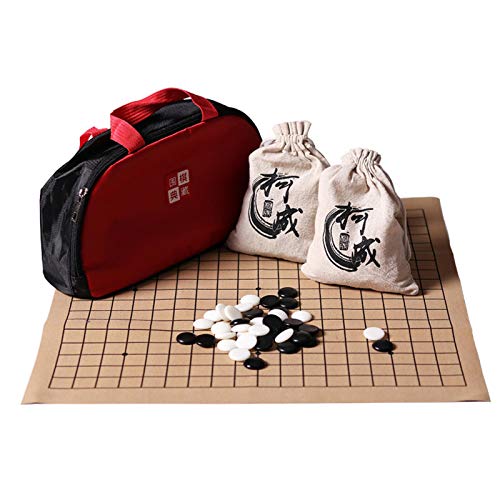 AllForYou Heiße tragbare Tuch Tasche 19 Linienstandard auf internationalen GO Game Schach Set Wildleder Lederbrett Spiel Melaminstücke Weiqi Gomoku von AllForYou