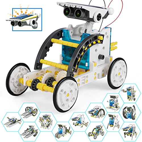 Solarenergie Kinder Spielzeug 13-in-1 STEM Roboter Bausatz, Lernspielzeug Bauen Konstruktionsspielzeug Experimente für Kinder ab 10+ Jahre, Robots Technik Gadgets Geschenke für Junge Mädchen von Allaugh