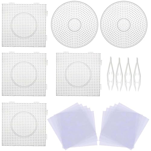 Allazone Bügelperlen Stiftplatten Platten Bügelperlen 5 mm 6 Stück Bügelperlen Steckplatten mit 4 Stück weißen Perlen Pinzette, 10 Stück Bügelpapier für Kinder Bastelbedarf Allazone Bügelperlen Stiftplatten Platten Bügelperlen 5 mm 6 Stück Bügelperlen Steckplatten mit 4 Stück weißen Perlen Pinzette, 10 Stück Bügelpapier für Kinder Bastelbedarf von Allazone