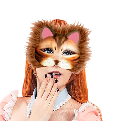 Allbestop 1 Set Leere Katzenmasken Diy Blank Gesicht Maske KostüM Für Maskerade Mit Pelzaugenmaschen Therian Set Krampus Maske Erwachsene Anime Handgezeichnete Graffiti Persönlichkeit von Allbestop