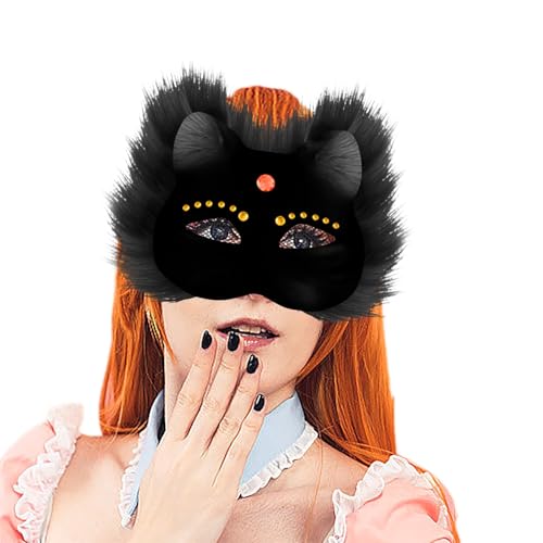 Allbestop 1 Set Leere Katzenmasken Funny Diy Pelry Maske Mit Filztuchstück Handbemalte Therian Masken-Bastelset Masken Zum Bemalen Kinder Für Halloween Maskerade-Party von Allbestop