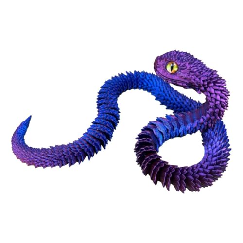 Allbestop 3D Gedruckte Schlange ​Flexible Joint Snake Toy Tiere Prank Sachen Flexible 3D Kristallschlangengelenke Tierspielzeuge Realistische Schlange Halloween Deko Party Streiche Schlangen Snake (A) von Allbestop