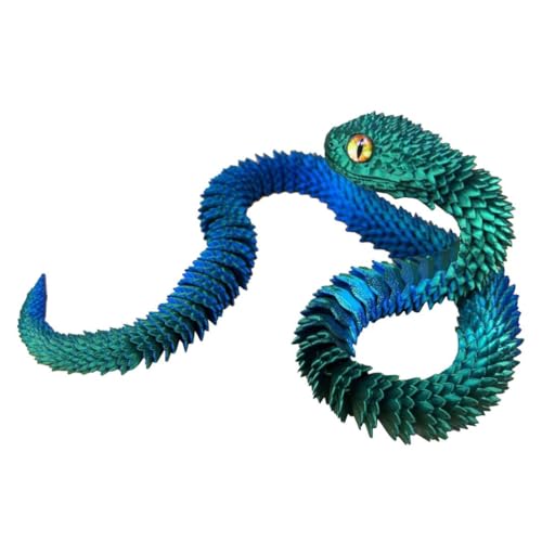 Allbestop 3D Gedruckte Schlange ​Flexible Joint Snake Toy Tiere Prank Sachen Flexible 3D Kristallschlangengelenke Tierspielzeuge Realistische Schlange Halloween Deko Party Streiche Schlangen Snake (B) von Allbestop