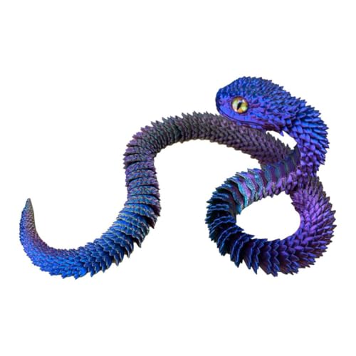 Allbestop 3D Gedruckte Schlange ​Flexible Joint Snake Toy Tiere Prank Sachen Flexible 3D Kristallschlangengelenke Tierspielzeuge Realistische Schlange Halloween Deko Party Streiche Schlangen Snake (C) von Allbestop