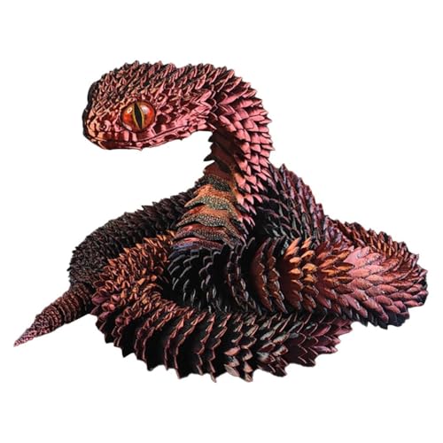 Allbestop 3D Gedruckte Schlange ​Flexible Joint Snake Toy Tiere Prank Sachen Flexible 3D Kristallschlangengelenke Tierspielzeuge Realistische Schlange Halloween Deko Party Streiche Schlangen Snake (D) von Allbestop