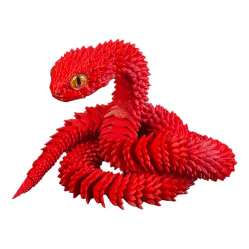 Allbestop 3D Gedruckte Schlange ​Flexible Joint Snake Toy Tiere Prank Sachen Flexible 3D Kristallschlangengelenke Tierspielzeuge Realistische Schlange Halloween Deko Party Streiche Schlangen Snake (E) von Allbestop