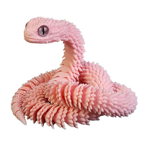 Allbestop 3D Gedruckte Schlange ​Flexible Joint Snake Toy Tiere Prank Sachen Flexible 3D Kristallschlangengelenke Tierspielzeuge Realistische Schlange Halloween Deko Party Streiche Schlangen Snake (F) von Allbestop