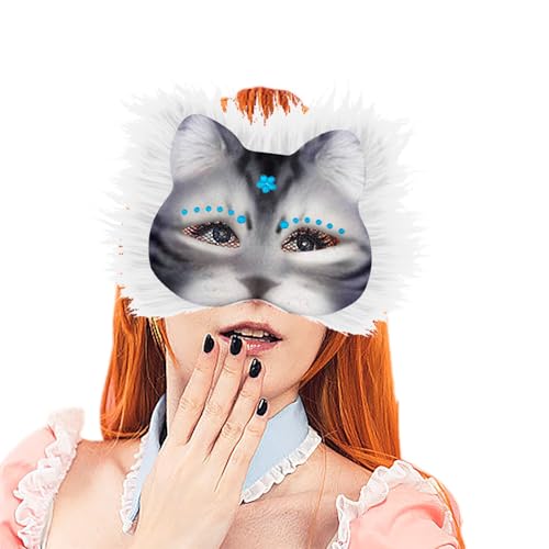 Allbestop 6Er-Set Therian-Maskenset Papierbastelmasken Handbemalung Diy-Maskerademaske Mit Filzstoff Eye Mesh Falsche Wolle Therian Mask Kit Furry Mask Anime Handgezeichnete Graffiti Persönlichkeit von Allbestop