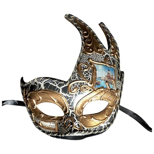 Allbestop Damen Herren Venezianischen Maske,Hochzeitsball Maske Karneval Maske Maskerade-Maske Für Frauen Hochzeitsball Maske Burlesque Ball Party Schwarze Maske Kostüm Cat Mask von Allbestop