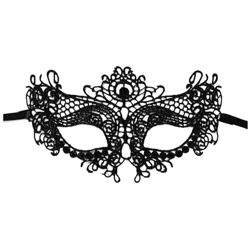 Allbestop Venezianische Maske,Schwarz Spitze Maske Für Karneval Kreatives Design, Tanzparty, Maskerade, Cosplay-Party Maske Wählbar Black Swan Kostüm Damen Verführerisches Damen Accessoire von Allbestop