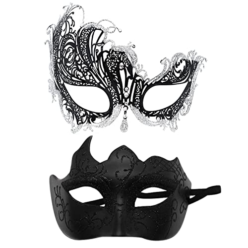 Allbestop Venezianische Maskerade Maske,Maske Für Halloween Karneval Abendkleid Tanz Ball Party Paar Maskerade Mask Mode Party Cosplay Maskenball Masken Maske Schwarz Kostüm Cat Mask von Allbestop