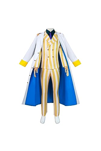 Alleyon Kizaru Cosplay Outfit Marine Vice Admiral Anzug Anime Kostüm Uniform S von Alleyon