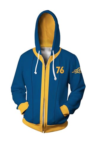 Alleyon Vault Cosplay Hoodie FO76 Jacke Vault 76 Dweller Sweatshirt Kapuzenpullover von Alleyon