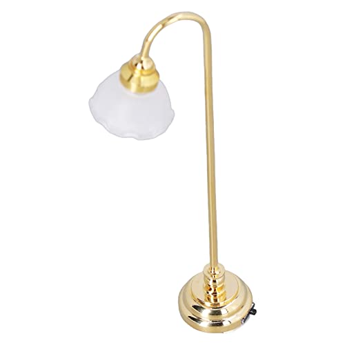 Allsmart 1:12 Puppenhaus Miniatur Lampe Modell Golden Pod Stehlampe Stehlampe Metall Kunststoff mit Batterie Puppenhaus Möbel Zubehör von Allsmart