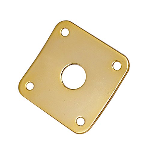 Almencla 2pcs Metall Cuved Base Jack Plate Square Jackplate Für Gibson Les Paul Gitarre - Gold von Almencla